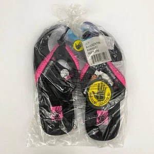 Body Glove Lilly Black Neon Pink Sandal Flip Flops Thong Summer Slip on Shoes 7 - Picture 1 of 7