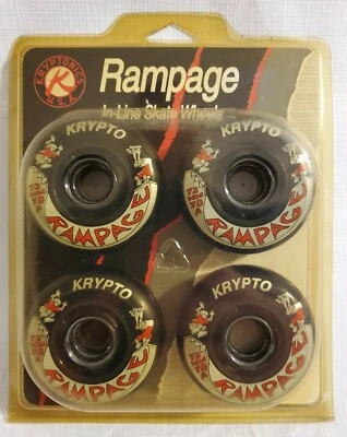 RUEDAS DE PATÍN EN LÍNEA - JUEGO DE 4 - KRYPTONICS - RAMPAGE - 72MM 78A - NOS Foto 1 de 4