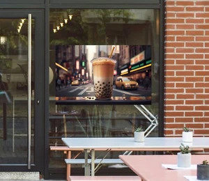 3D Bubble Tea H440 Perlentee Milchtee Laden Fensteraufkleber Tapeten Wandbild Ho - Picture 1 of 10