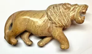 Vintage Afrikanischer König der Löwen des Dschungels polierter Stein beige Marmor 6,5 in selten! - Bild 1 von 7