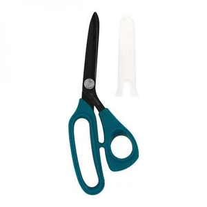 Perfect Scissors Teal 8-1/2in Bent Handle Micro-Serrated Blade by Karen Kay Buck - Picture 1 of 3