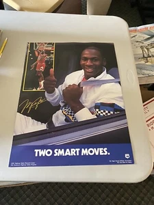 VINTAGE UNC MICHAEL JORDAN PROMO POSTER ZWEI SMART MOVES 20” X 15” GEBRAUCHT - Bild 1 von 8