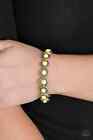 Paparazzi  &quot;Globetrotter Goals&quot; Studded Silver &amp; Yellow Beaded Stretch Bracelet
