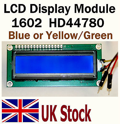 LCD Display Module Blue Or Green/Yellow 1602 16X2 HD44780 Arduino Raspberry PI • 3.90£