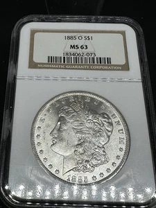 1885 -O Morgan Silver Dollar NGC MS63 Blast White Great Eye Appeal Nice Strike - Picture 1 of 4