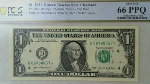 2021 $1  STAR Note GEM UNC 66 PPQ D06790457* Sequential's Are Available - Picture 1 of 2