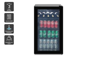 Kogan 93L Glass Door Bar Fridge, Black, Bar Fridges, Appliances - Picture 1 of 10