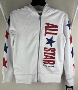 Boy’s Converse All-Star White Hoodie Size Medium 10/12 - Picture 1 of 11