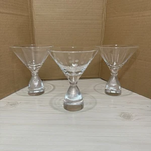 Seltene Kristall "Martini" Gläser schwer Vintage selten mundgeblasen und geätzt - Bild 1 von 6