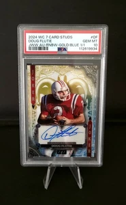 2024 Doug Flutie PSA 10 AUTO 7 Card Studs Jokers Wild RNBW-GOLD/BLUE 1/1 - Picture 1 of 2