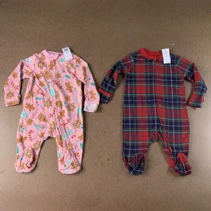 Old Navy Baby 0-3 Months Holiday 2-Way-Zip Sleep & Play Footed One-Piece NWT - Picture 1 of 10