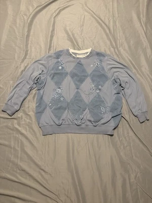 Женская уютная толстовка Alfred Dunner стеганая с бриллиантами с блестками размер 1X  - Изображение 1 из 4