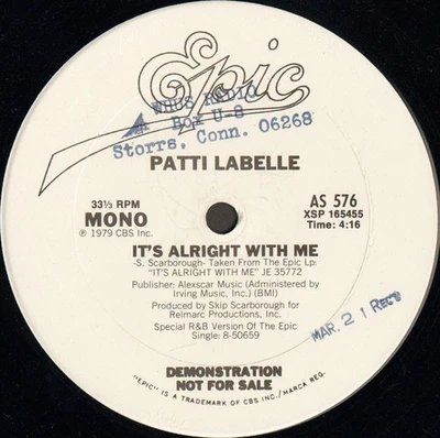 Patti LaBelle - It's Alright With Me (12") (Near Mint (NM or M-)) - 3483414165 - Image 1 of 2