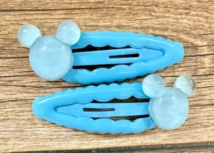 Mädchen blau Süßigkeiten Druckknopf Haarspangen Haarspangen Mickey Mouse Glitzer Paar 2 RTS - Bild 1 von 1