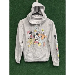 Disney Mickey Mouse & Friends Girl’s Junior's XS Gray Pullover Hoodie Sweatshirt - Picture 1 of 6