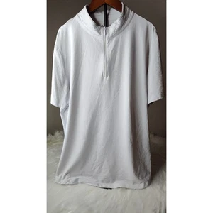 IBKUL XXL White Short Sleeve Half Zip Golf Athletic Pullover Shirt - Picture 1 of 5