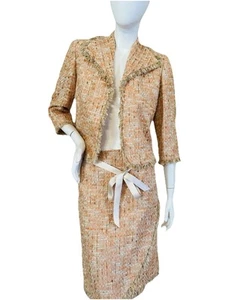 Dana Buchman Tweed 2-teiliger Rock Größe 2 Blazer Jacke Größe Petite 6 - Bild 1 von 12