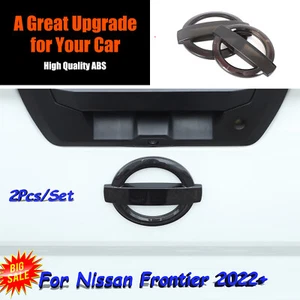 2Pcs Front And Rear Badge Smoked Covers ABS Clear Gray For Nissan Frontier 2022+ - Picture 1 of 24