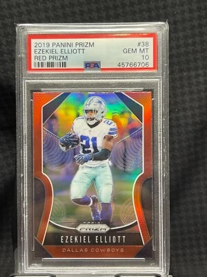 2019 Prizm Ezekiel Elliott SP Red PSA 10 Pop 1 - Image 1 of 2
