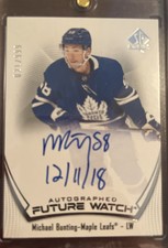 2021-22 SP Authentic Future Watch Inscribed Auto RC #171 Michael Bunting 021/999