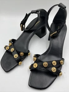 Versace Medusa Leather Sandals Size 37 Floor Sample No Box - Picture 1 of 7