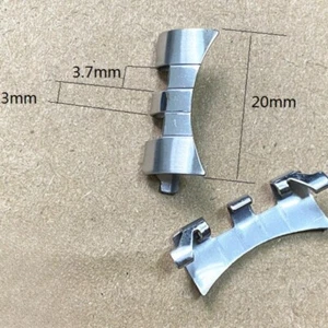 3,7x3x20 mm Silber Stahl gebogene Endglieder Federstege Armband Uhrenarmband Strap #9 - Bild 1 von 1