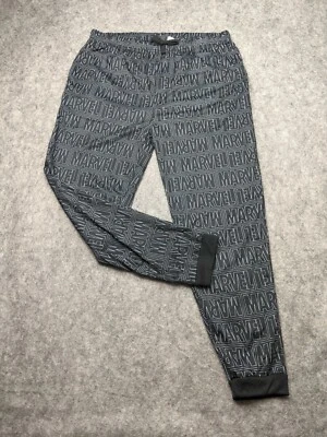 Pantalones de salón Marvel para hombre grandes negros con logotipo parte inferior de pijama bolsillos  Foto 1 de 4