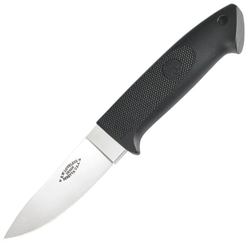 Beretta Loveless Fixed Knife 3.75" Stainless Steel Blade Checkered Zytel Handle - Image 1 of 1