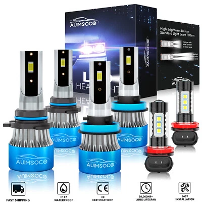 For GMC Terrain 2010 2011-2015 LED Headlight High Low + Fog Light Bulbs Combo - Image 1 of 4