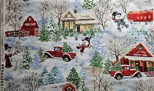 Timeless Treasures - Christmas ⛄️ Winter Cottage Quilting And Crafting Fabric - Picture 1 of 2