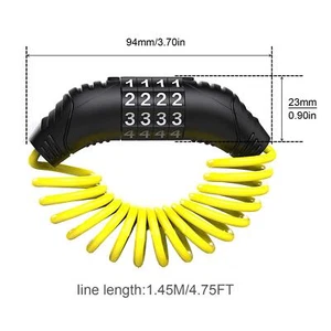Combination Bike Cable Lock 4 Digit Security Resettable Cable Lock, Anti-Theft - Picture 1 of 5
