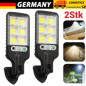 2x LED Solarlampe Straßenlampe mit Bewegungsmelder Straßenlaterne Hofbeleuchtung - Bild 1 von 17