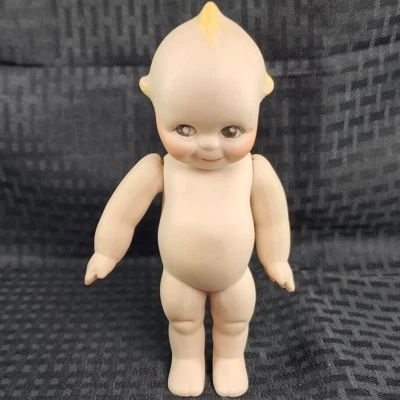 Vintage Kewpie Porcelain Figure Doll Rose Oneil Mold 7.5” Tall Blue Wings - Image 1 of 4
