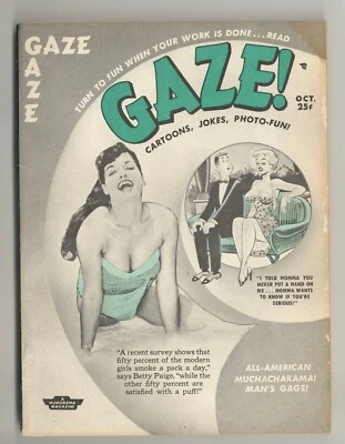 Gaze V1#10 Betty Page Cartoon Comics 1956 GGA Pinup Magazine Humorama M32145 - Image 1 of 2