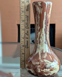 Jarrón de colección Studio Art Pottery Arcilla Calico Cardwell Montana EE. UU. Remolino Marrón América - Imagen 1 de 18