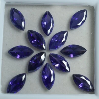 30 Pcs Natural Purple Tanzanite CERTIFIED Marquise Cut Loose Gemstone 7x5 MM Lot - Image 1 of 4