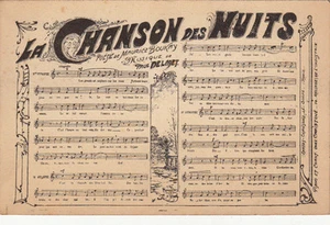 CPA PARTITION MUSICALE & PAROLES MUSIQUE CHANSON chanson de nuits delmet boukay - Picture 1 of 1