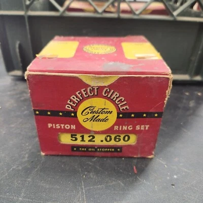 Anillos de pistón círculo perfecto 512 .060 1937-1942 Chevy 1928-1929 Graham Flxibl nuevo de stock Foto 1 de 3