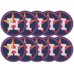10 pcs Houston Astros Baseball Logo Size 3.0"x3.0" Iron On Patch DIY Shirt Jeans - Picture 1 of 12