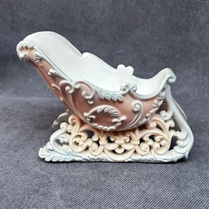 Slitta Babbo Natale rosa vintage espositore natalizio plastica pastello vittoriano - Foto 1 di 5