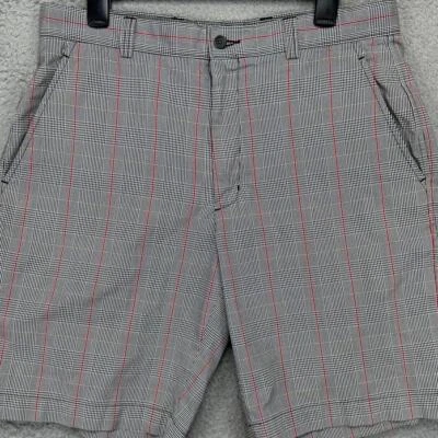 Cutter Buck Shorts Mens 34 Gray Glen Check Golf Chino Flat Front Athletic Pocket - Image 1 of 4