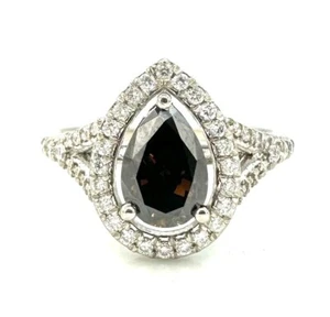 Magnifico Anello Oro 14 Carati - Solitario Diamante Cognac 1 3,64 G - Foto 1 di 6