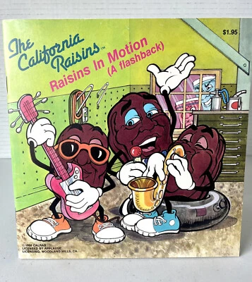 1988 California Raisin Raisins In Motion (A Flashback) Book ISBN 002-688828-9 - Image 1 of 3