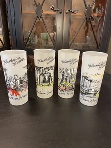 Bicchieri da tè vintage Libbey scene piantagione decorativi glassati Highball 4 - Foto 1 di 8