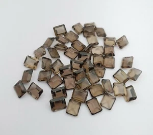 100 CT Natural Smoky Quartz Gemstone Octagon Cut Loose Stone Lot 19 Pcs 10*12 MM - Picture 1 of 4