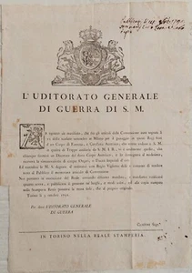 L'Uditorato Generale di Guerra di S.M. Ricompensa per i disertori Austriaci 1792 - Imagen 1 de 2