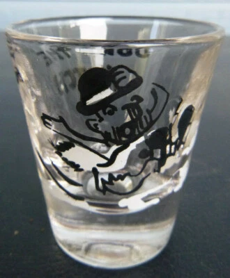 vintage Down the Hatch  bum  shot glass 2 1/4" - Image 1 of 4