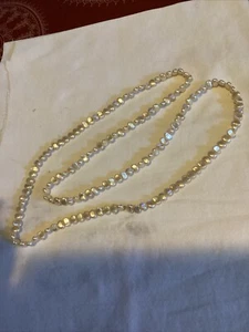Hand Knotted Faux White Pearl Bead Necklace ~ 17 1/4” Long. ML - Picture 1 of 3