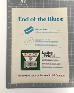 Vintage Schick Razor 1967 Print Ad End Of The Blues 60’s Advertisement - Bild 1 von 1