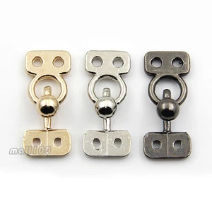 12 pcs Gold/Silver/Hematite Colors Plated Metal Fur Coat Hooks And Eye 18mm/25mm - Picture 1 of 4